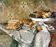 Paul Cezanne Plate with fruits and sponger fingers painting